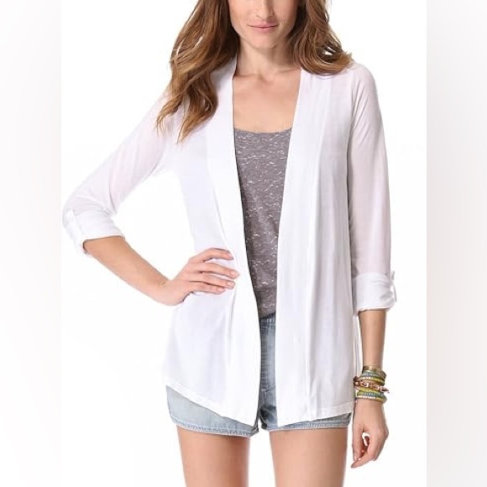 Splendid Open-Front Blouse Cardigan White XS